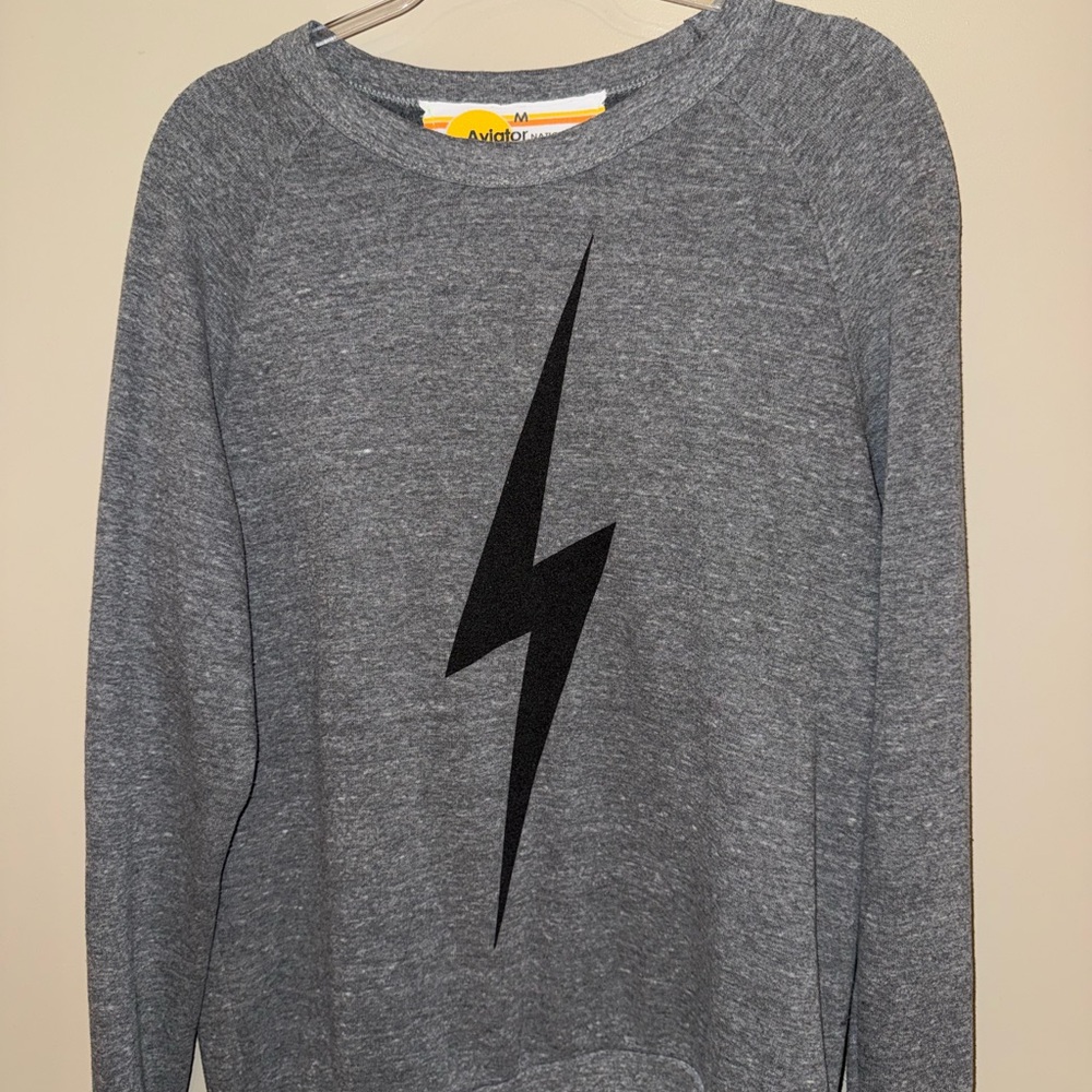Aviator Nation Gray Sweatshirt with Black Accents
